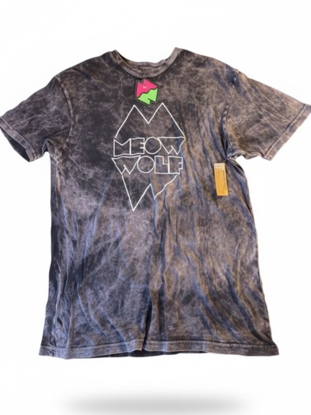 NWT Meow Wolf Graphic T-Shirt – Acid Wash – Unisex Large 100% Cotton